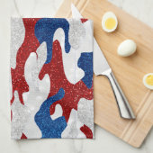 Amerikaanse Camo 4 juli Glitter Theedoek (Quarter Fold)
