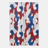 Amerikaanse Camo 4 juli Glitter Theedoek (Verticaal)