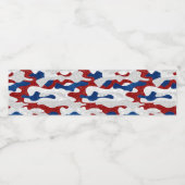 Amerikaanse Camo 4 juli Glitter Waterfles Etiket (Enkel label)