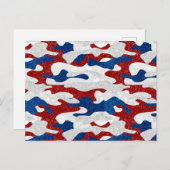Amerikaanse Camo Juli 4de Glitter Briefkaart (Voorkant / Achterkant)