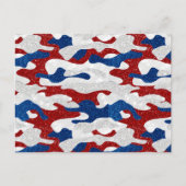 Amerikaanse Camo Juli 4de Glitter Briefkaart (Voorkant)