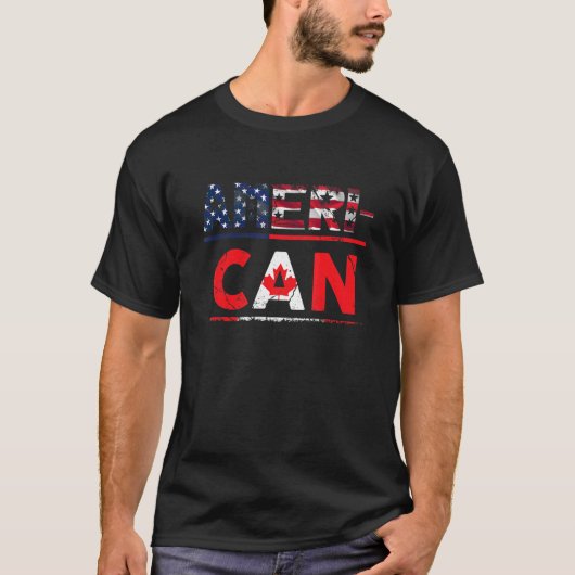 Amerikaanse Canadese Pride Usa Flag Independence C T-shirt (Voorkant)