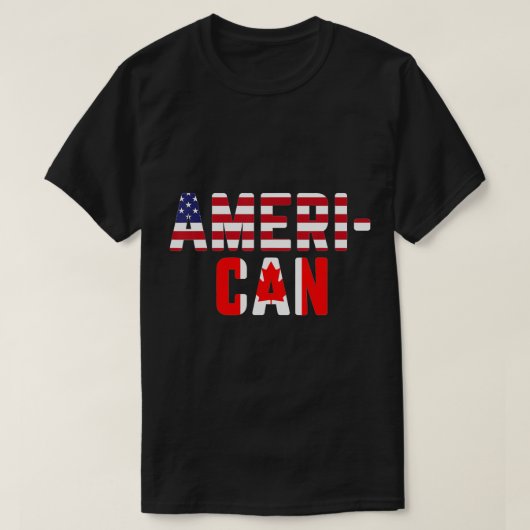 Amerikaanse Canadese vlag Amerikaanse patriottisch T-shirt (Design voorkant)