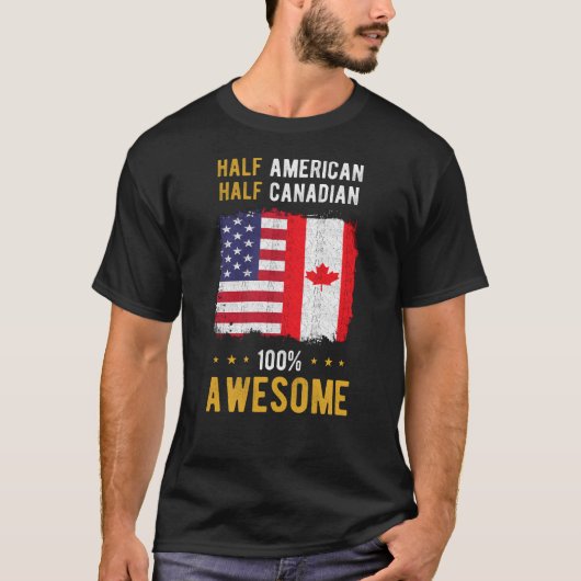 Amerikaanse Canadese vlag T-shirt (Voorkant)