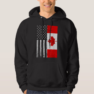 Amerikaanse Canadese vlaggen Hoodie