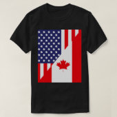 Amerikaanse Canadese vriendschap Amerikaanse vlag  T-shirt (Design voorkant)