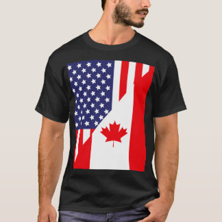 Amerikaanse Canadese vriendschap Amerikaanse vlag  T-shirt