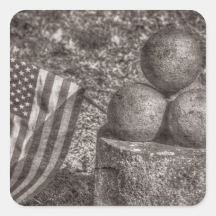 Amerikaanse Cannon Balls  Vierkante Sticker