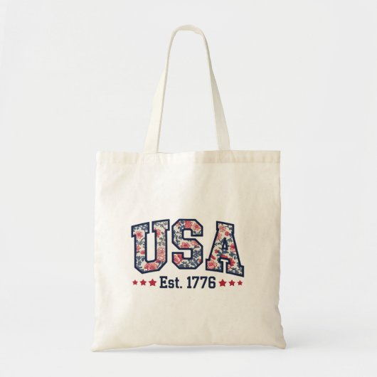 Amerikaanse Canvas tas, 4 juli, Patriottisch Tote Bag (Voorkant)