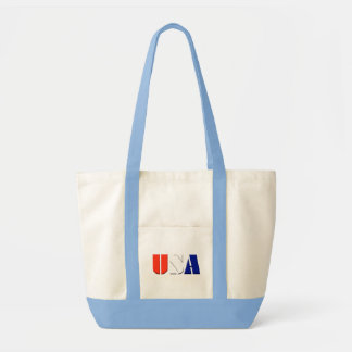 Amerikaanse Canvas tas met lichtblauwe sierstrip