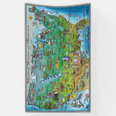 Amerikaanse Cartoon Map Banner (Verticaal)