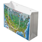 Amerikaanse Cartoon Map Groot Cadeauzakje (Voorkant Gekanteld)