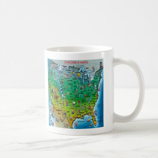 Amerikaanse Cartoon Map Koffiemok (Rechts)