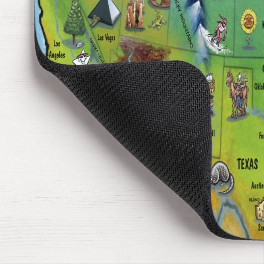 Amerikaanse Cartoon Map Muismat (Hoek)