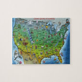 Amerikaanse Cartoon Map Puzzle Legpuzzel (Horizontaal)