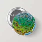 Amerikaanse Cartoon Map Ronde Button 5,7 Cm (Voorkant /achterkant)