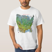 Amerikaanse Cartoon Map T-shirt (Voorkant)