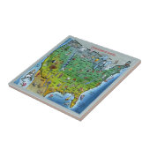 Amerikaanse Cartoon Map Tegeltje (Zijkant)