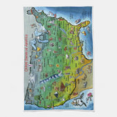 Amerikaanse Cartoon Map Theedoek (Verticaal)