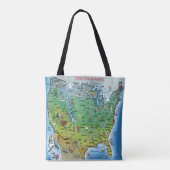 Amerikaanse Cartoon Map Tote Bag (Achterkant)