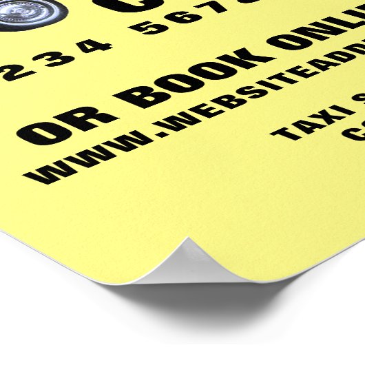 Amerikaanse Cartoon stijl gele taxi Adverteren Poster (Hoek)