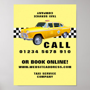 Amerikaanse Cartoon stijl gele taxi Adverteren Poster