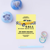 Amerikaanse Cartoonstijl Gele Taxi met Prijslijst Flyer (Enkel)