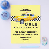 Amerikaanse Cartoonstijl Gele Taxi met Prijslijst Flyer (Enkel)