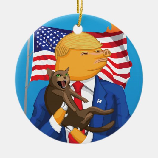 Amerikaanse catastrofe keramisch ornament (Voorkant)