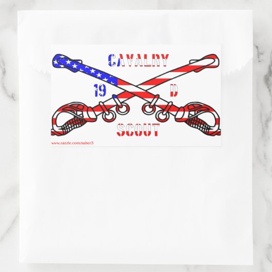 Amerikaanse Cavalry Rechthoek Stickers (Tas)