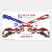 Amerikaanse Cavalry Rechthoek Stickers (Voorkant)