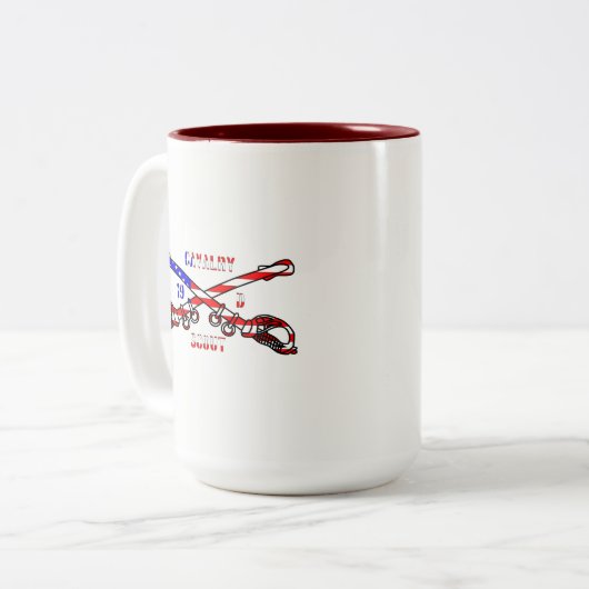 Amerikaanse Cavalry Two-Tone Mok (Voorkant links)