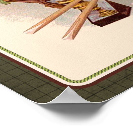 Amerikaanse Champions Billiards  kaartenlabel Poster (Hoek)