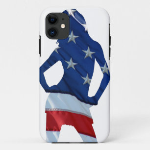 Amerikaanse cheerleader in elke kleur iPhone 11 hoesje