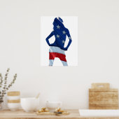 Amerikaanse cheerleader op elke kleur poster (Keuken)