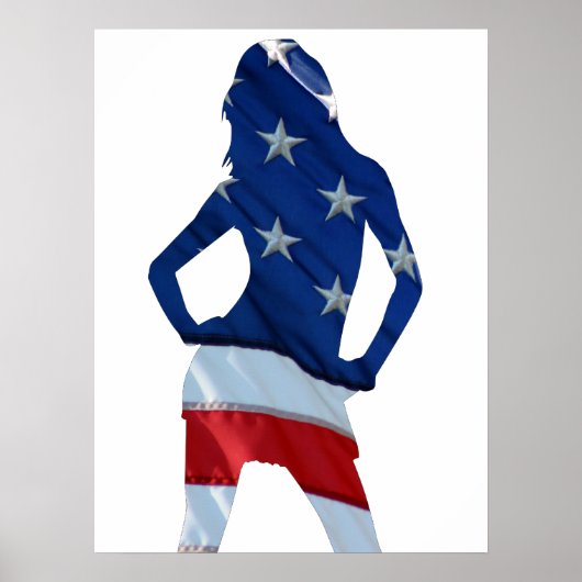 Amerikaanse cheerleader op elke kleur poster (Voorkant)