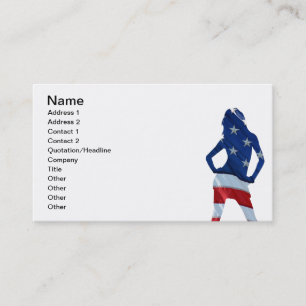 Amerikaanse cheerleader op elke kleur visitekaartje
