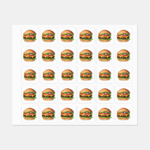 Amerikaanse cheeseburger labels