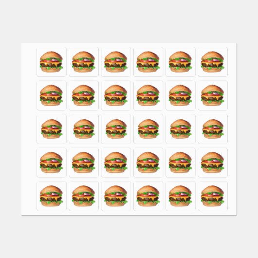 Amerikaanse cheeseburger labels (Vel)