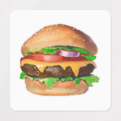 Amerikaanse cheeseburger labels (Design 2)