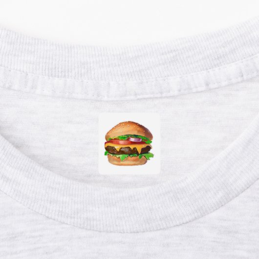 Amerikaanse cheeseburger labels (Aangebracht)