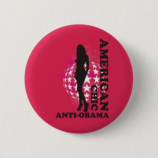 AMERIKAANSE CHIC - ANTI OBAMA - 001 RONDE BUTTON 5,7 CM (Voorkant)