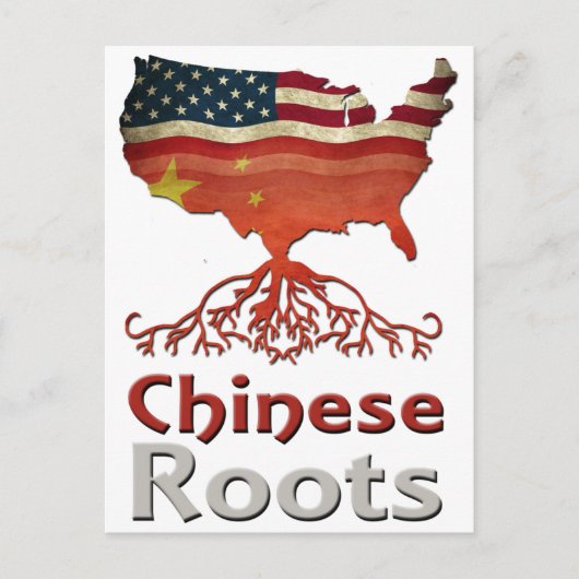 Amerikaanse Chinese wortels Briefkaart (Voorkant)
