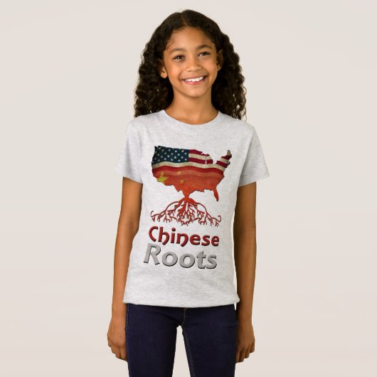 Amerikaanse Chinese wortels T-shirt (Voorkant volledig)