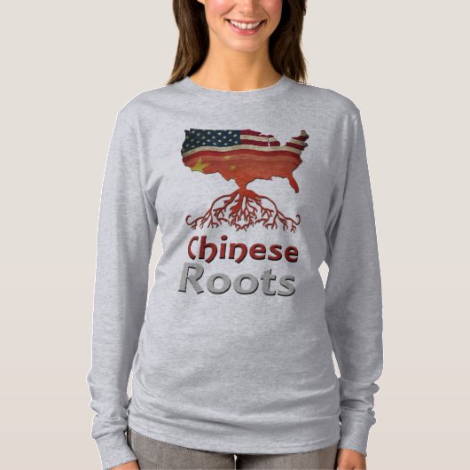 Amerikaanse Chinese wortels T-shirt (Voorkant)