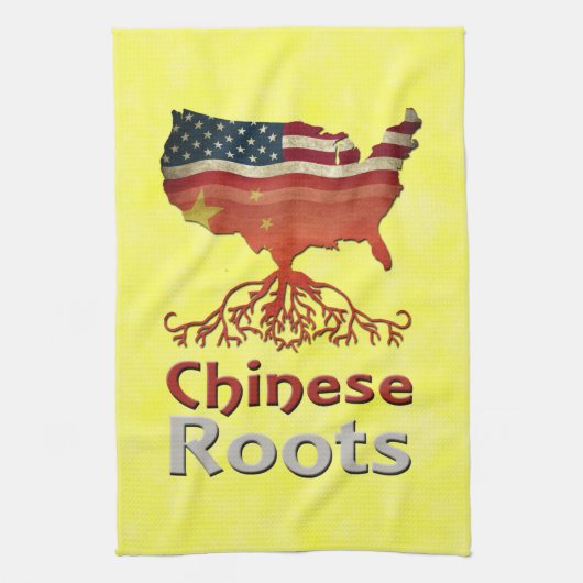 Amerikaanse Chinese wortels Theedoek (Verticaal)