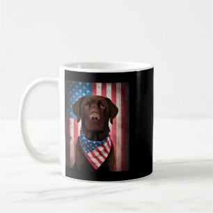 Amerikaanse Chocolade Labrador Amerikaanse Vlag 4 Koffiemok