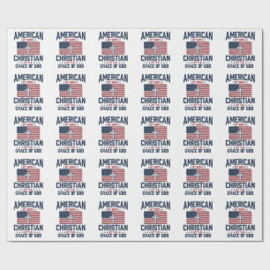 Amerikaanse Christelijke Vlag Kruis Vintage T-shir Cadeaupapier