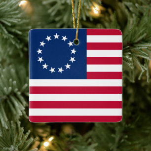 Amerikaanse cirkelvormige vlag van sterren, Amerik Keramisch Ornament