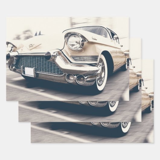 Amerikaanse Classic Cadillac Decoupage Inpakpapier Vel (Set)